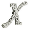 Rhinestone Letter X Pin